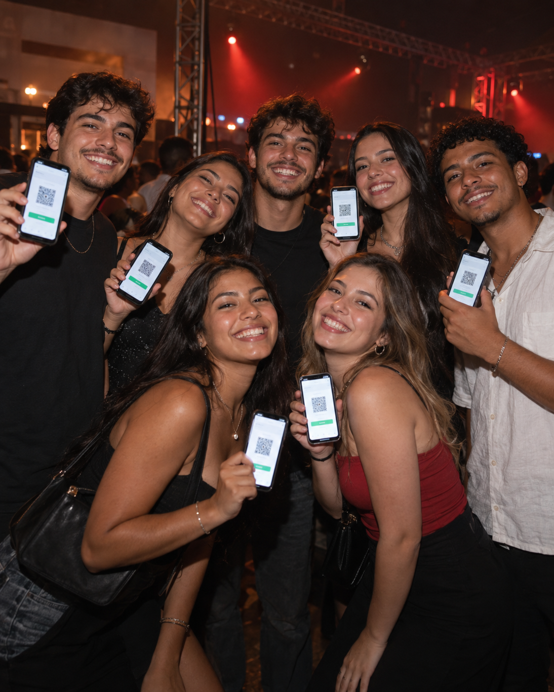 Público de um evento usando fichas digitais da Tickety VIP